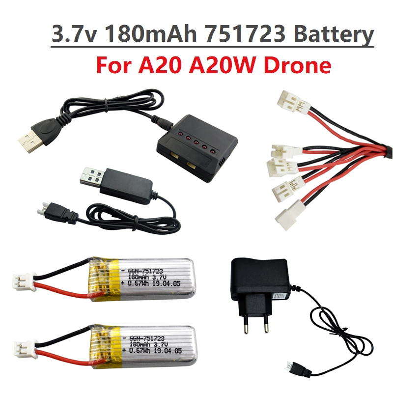 Drone Battery Balance Charger - Original 3.7V 180mAh Lipo Battery And