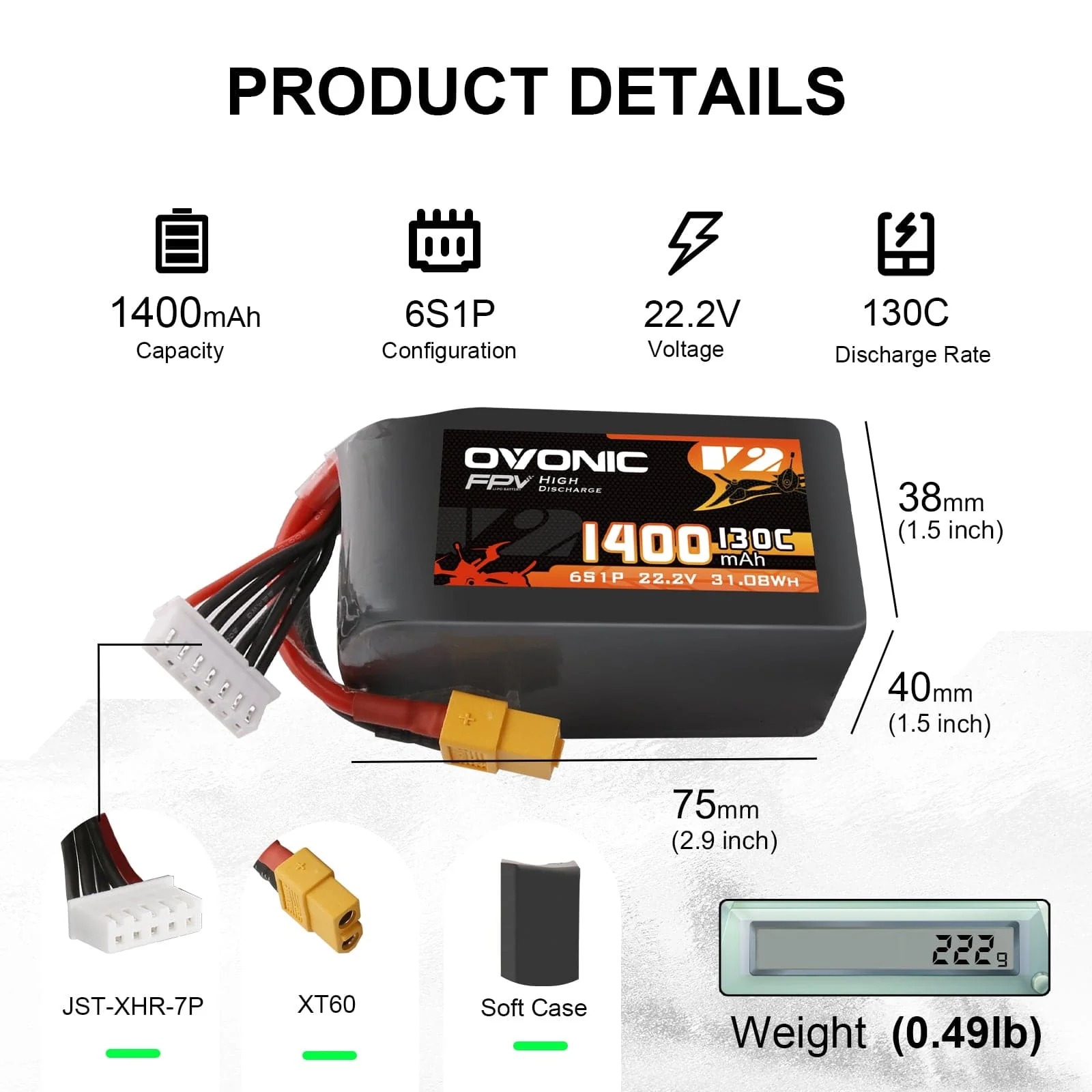 Ovonic 6S LiPo Battery 22.2V 1 - Drone Battery Bag ulasan dan harga